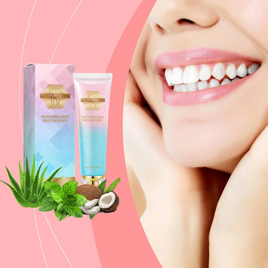 Niacinamide Whitening Toothpaste Reduce Plaque Fresh Bad Breath Stains Removing Hygiene Clean Dazzling Brighten Oral Teeth Care Good Vibrations