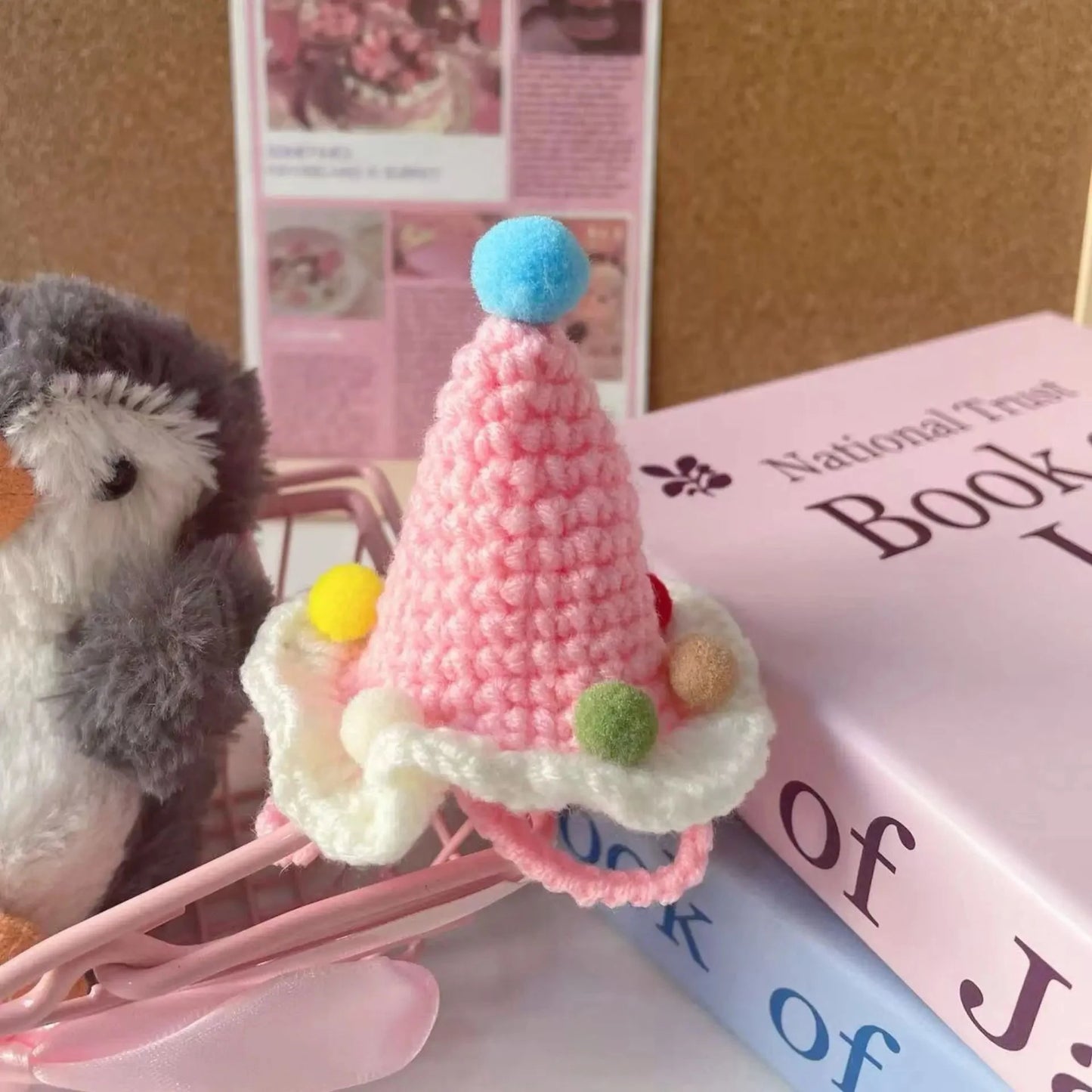 1pc Exquisitely Pet Hats Handmade Mini Pets Caps Crocheted Fashion Cats & Dogs Cute Pom-pom Photo Prop Pet Christmas Accessories Good Vibrations