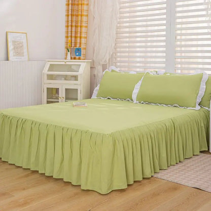 Bed Sheets Solid Plain Nordic Style Bedroom Washed Flat Breathable Adults Comfortable Simple Queen Size Home Bed-protect Soft Good Vibrations