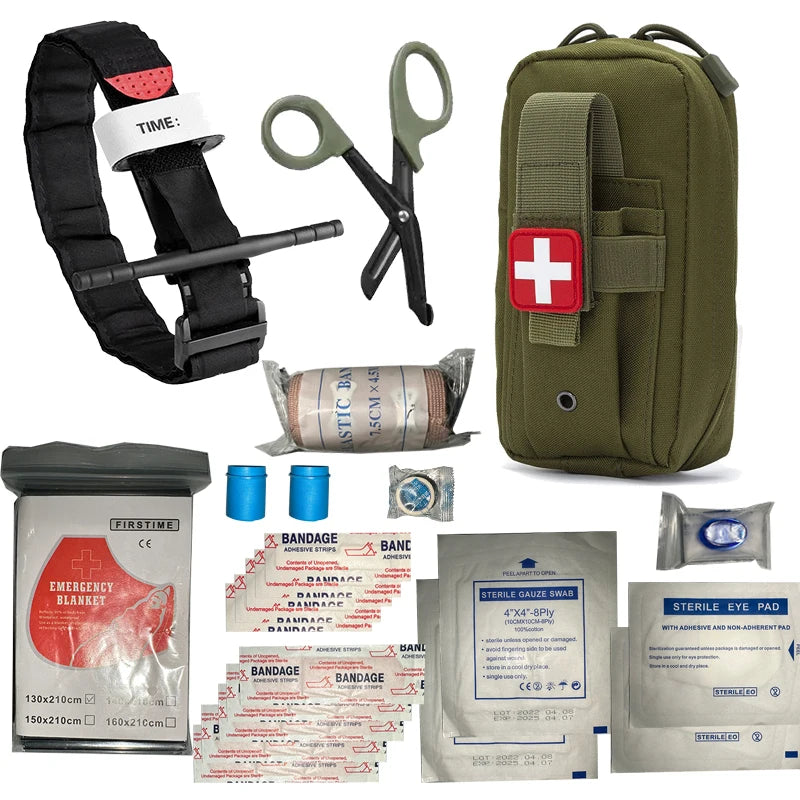 IFAK Trauma Survival Kit First Aid Medical Pouch Emergency Survival Gear Equipment with Molle Car Travel Hiking Tourniquetrats Good Vibrations