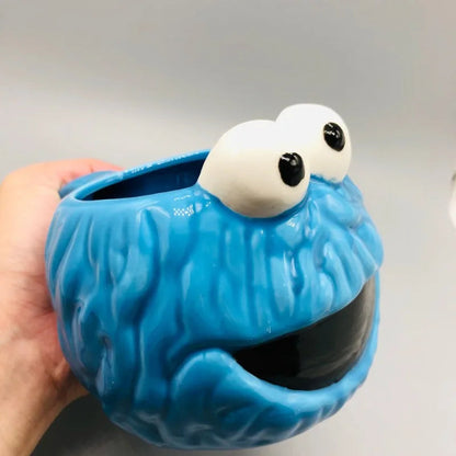 Cartoon Sesame Elmo Coffee Mug Fuuny Monster Cute Water Cup Kawaii Ceramic Milk Tea Mug Office Drinking Cup House Drinkware Good Vibrations