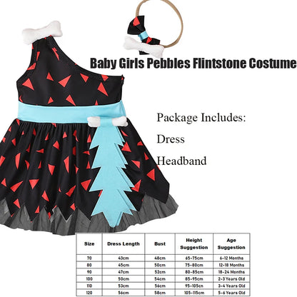 Infant Toddle Kids Pebble Bone Stone Fancy Dress Up Halloween Costume Kids Caveman Cavegirl Flint stone Costume For Baby Girl Good Vibrations