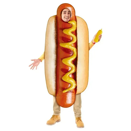 Halloween Cos Costumes Costumes for Adult Kids Funny Food Sausage Adult Child Unisex One-Piece Costume Carnival Jumpsuit Good Vibrations