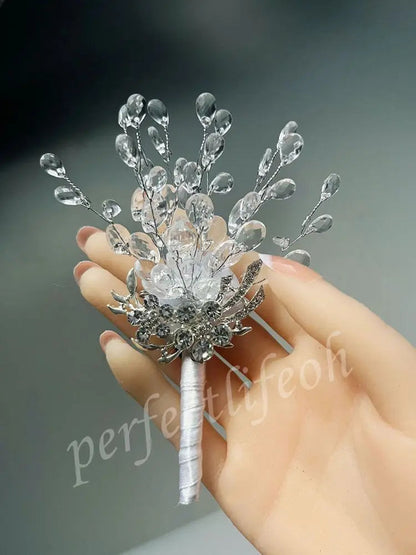 perfectlifeoh Wedding bouquet Bridal wedding bouquet holding hands Crystal boutique wedding bouquet Good Vibrations