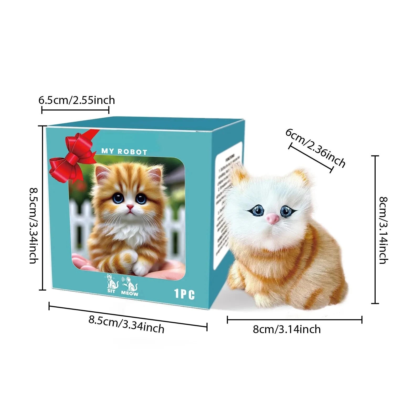 Robot Cat Toys Interactive Cat Meow Toy Funny Interactive Cat Robot Creative Robotic Cat Barking Meow Kitten for Chilren Good Vibrations