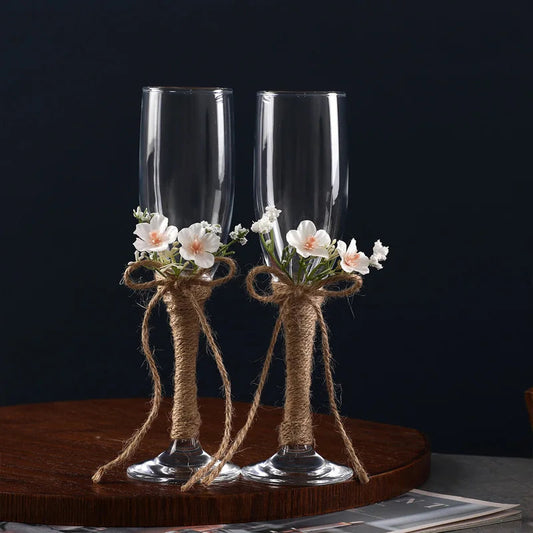 Premium Wedding Toast Glasses - Elegant Champagne glasses for Bride & Groom - Luxury Ceremony Accessory Good Vibrations