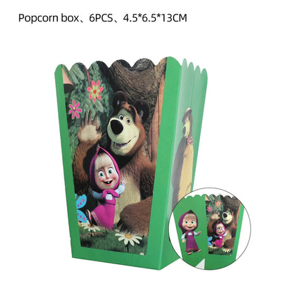 Girl and the Bear Birthday Decorations Disposable Tableware Tablecloth Cup Plate Napkin Balloons Baby Shower kids Party Favors Good Vibrations