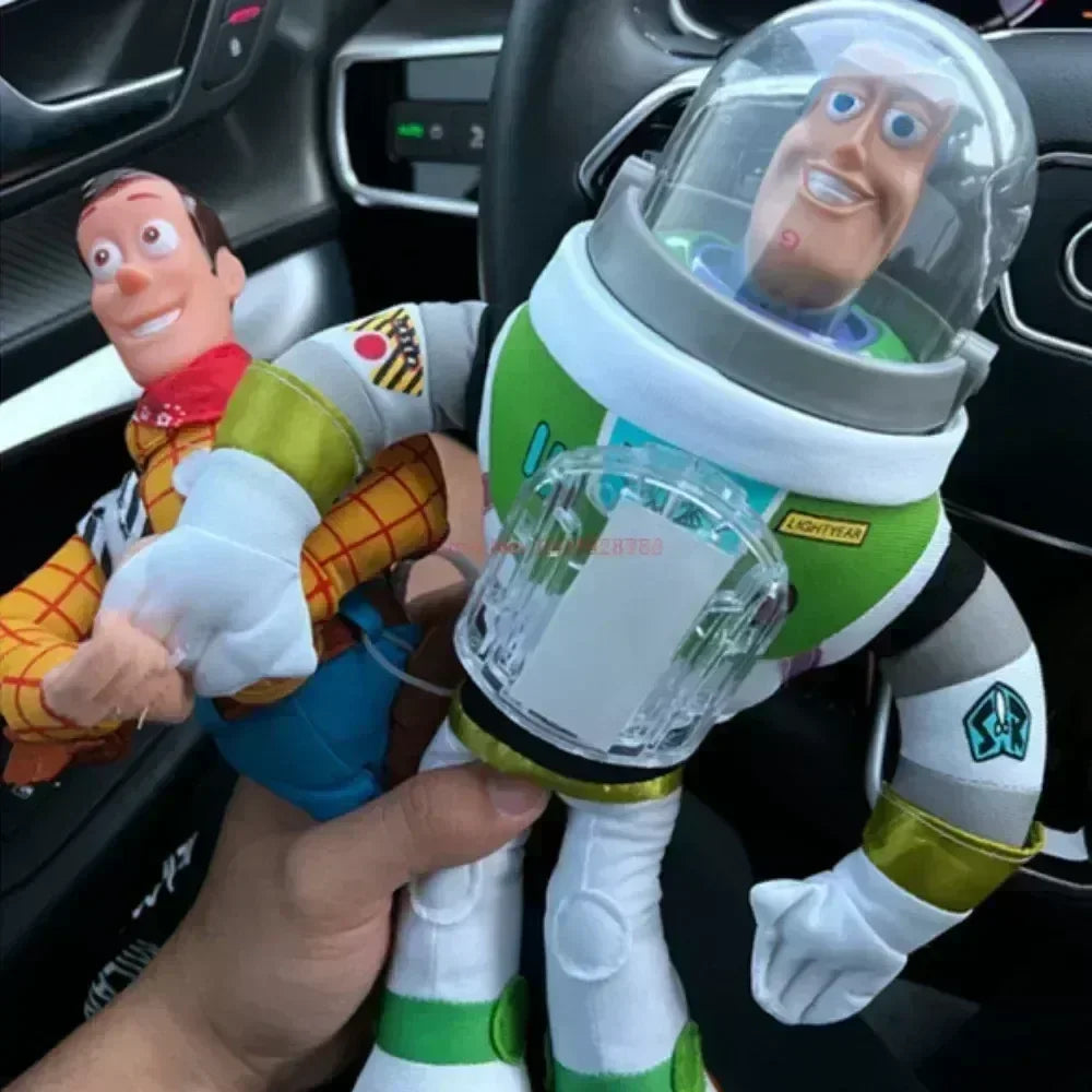 Toy Story Buzz Lightyear Rescue Woody Plush Dolls Auto Car Exterior Decoration Funny Dolls Outside Hang Toy Car Roof Ornament Good Vibrations