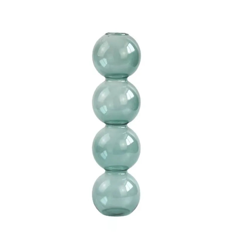 Nordic Glass Bubble Vase - Clear Hydroponic Planter for Home Desk Decor, Cute Simple Gift Idea & Flower Arrangement Decoration Good Vibrations