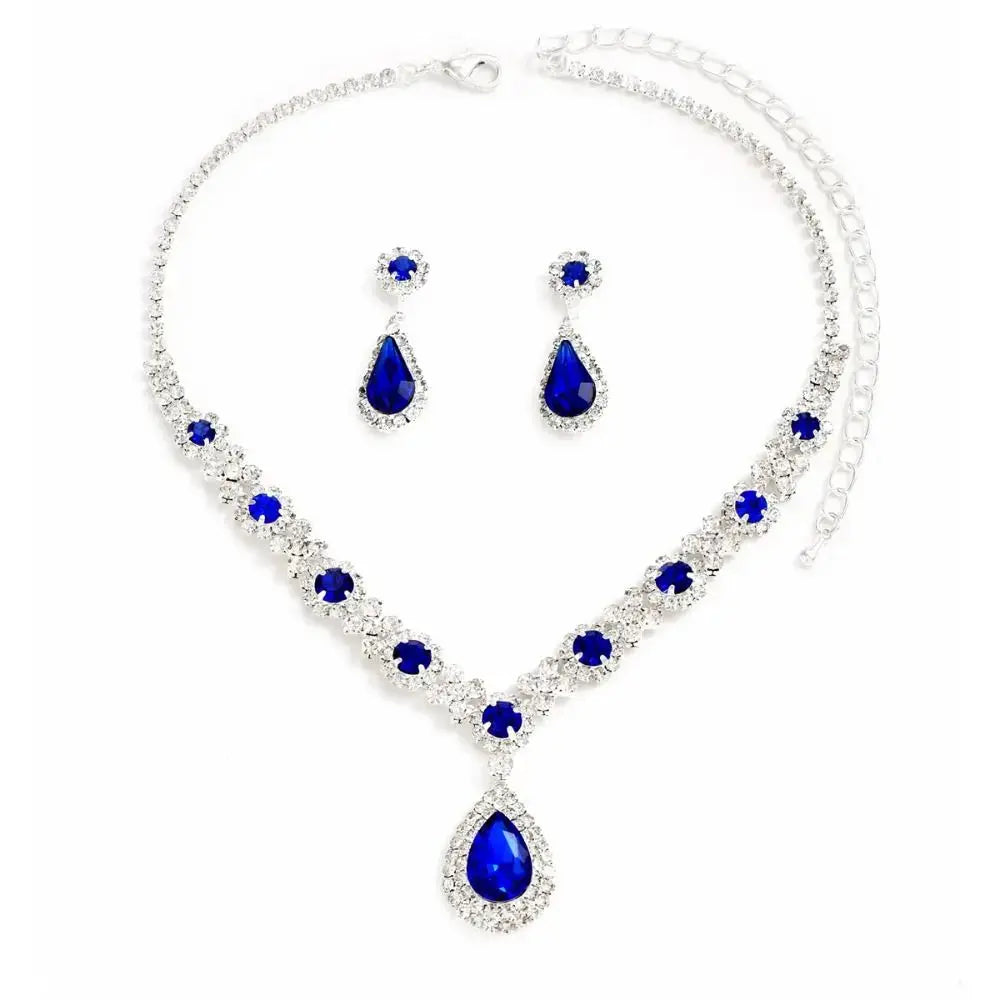 Fashionable Crystal Jewelry Necklace Earring Set Premium Luxury Pendant Necklace Original Design Inlaid Zircon Dangle Earrings Good Vibrations Adult Super Store