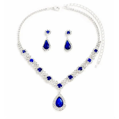 Fashionable Crystal Jewelry Necklace Earring Set Premium Luxury Pendant Necklace Original Design Inlaid Zircon Dangle Earrings Good Vibrations Adult Super Store