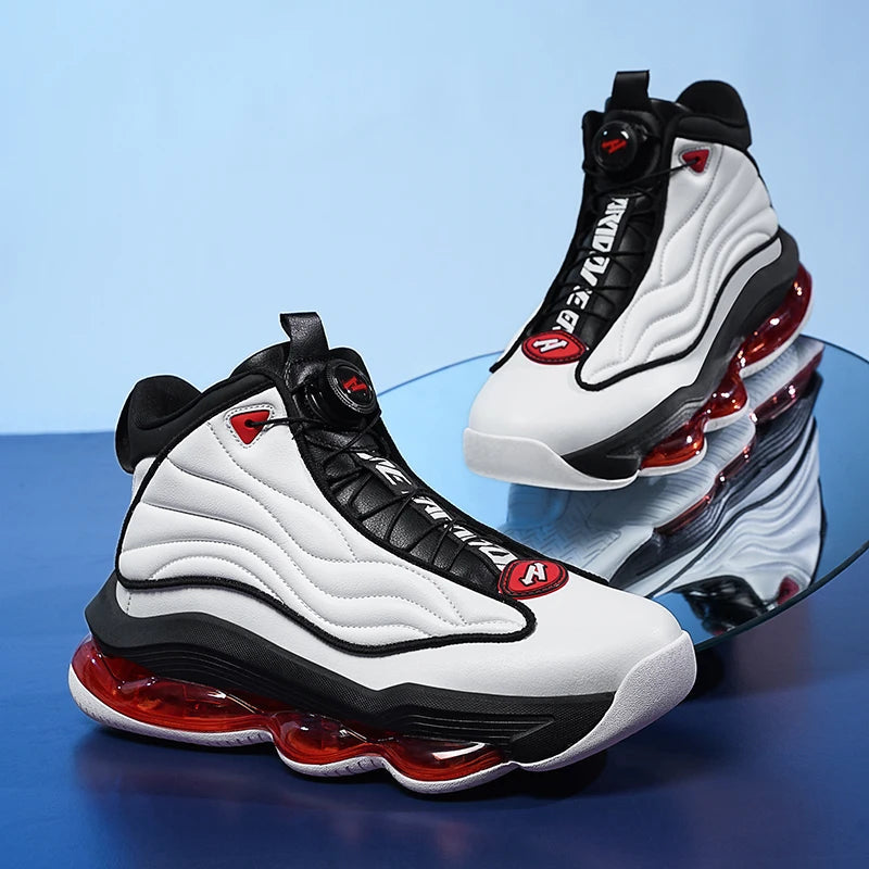 Men's Basketball Shoes Breathable Cushioning Non-Slip Wearable Runing Shoes Gym Training Athletic Basketball Sneakers for Women Good Vibrations
