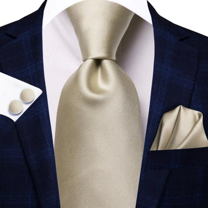 Men's Ties White Sliver Hanky Cufflinks Set Silk Neck ties For Men Wedding Party Business Mens Tie 2022 New Fashion Brand Hi-Tie Good Vibrations