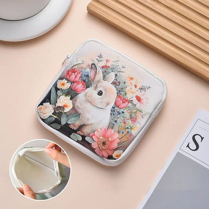 Cute PU Sanitary Pads Bag Large Capacity Multipurpose Coin Purse Cosmetic Bag Good Vibrations
