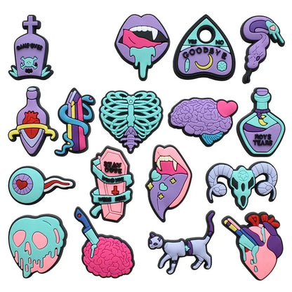 Shoe Charms for Crocs Accessories
 Halloween Shoes Charm for Croc Decorations Pins Men Accessory Jeans Woman Clogs Clips Badges Good Vibrations