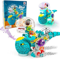 Transparent Toy Car for kids Electronic Light Sound Music Electric Gear Dinosaur Toys for Toddlers Boys Educational Crawling Toy Good Vibrations
