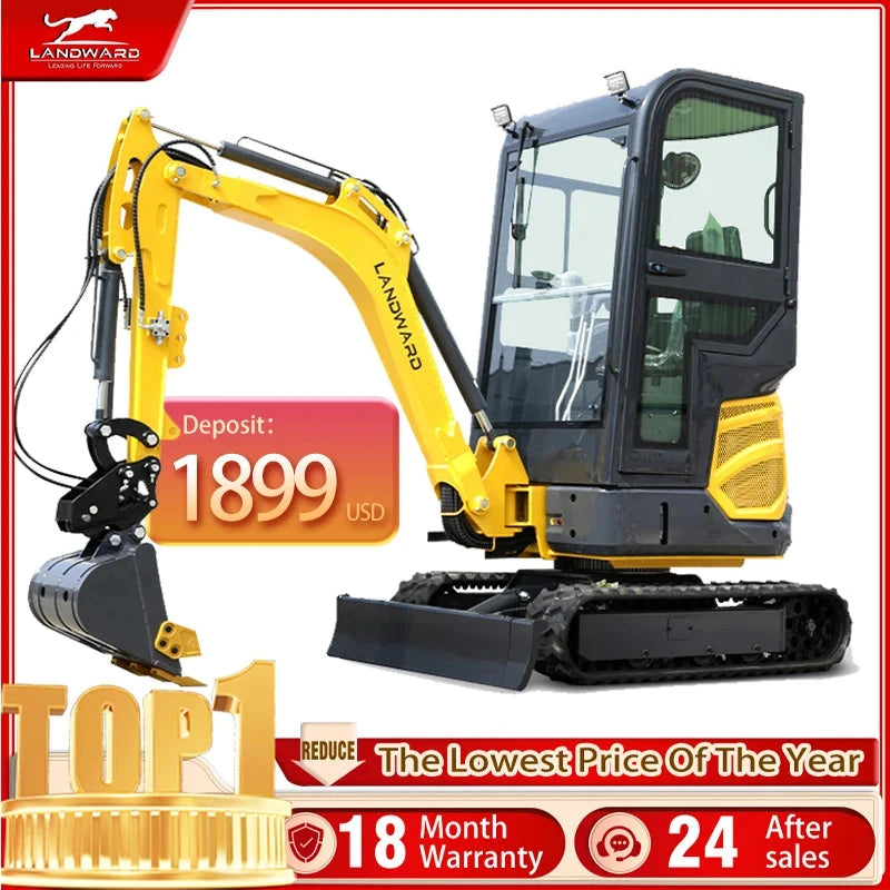 Agricultural customization 1.8 ton Mini Excavator 1Ton Micro Crawler Digger 1800kg Electric Hydraulic Small Excavators for sale Good Vibrations
