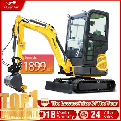 Agricultural customization 1.8 ton Mini Excavator 1Ton Micro Crawler Digger 1800kg Electric Hydraulic Small Excavators for sale Good Vibrations