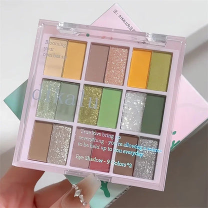 18 Colors Color Blocking Eyeshadow Palette Korean Makeup Summer Ice Cream Color Eyeshadow Pink  Purple Makeup Palette Cosmetics Good Vibrations