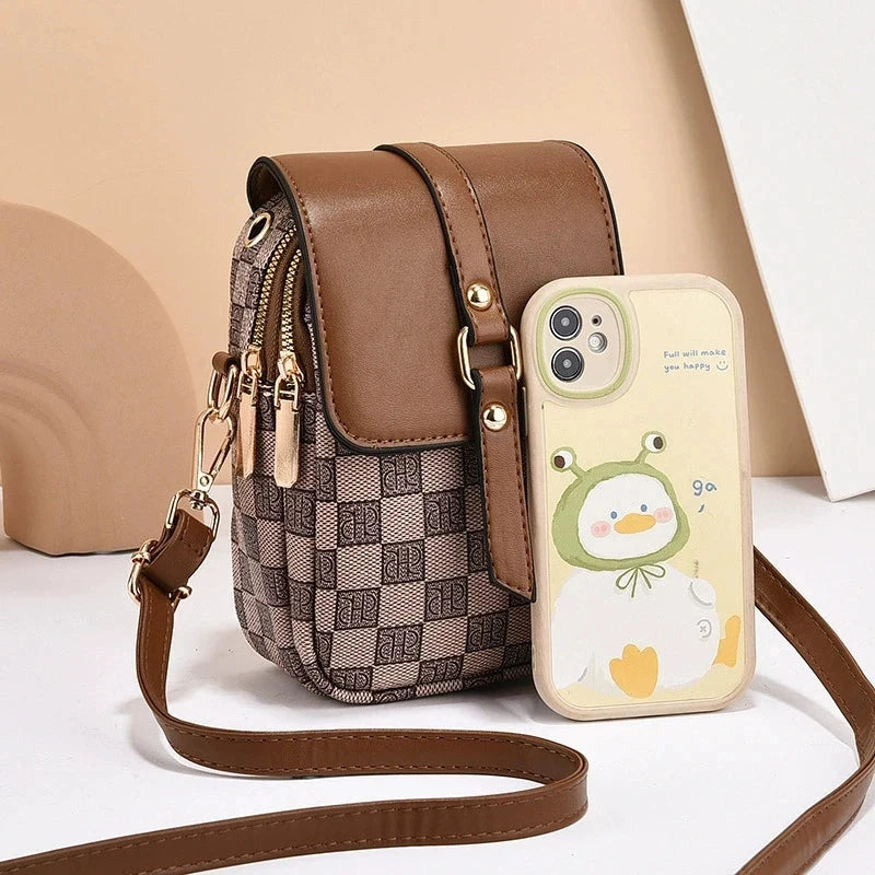Retro Multi Layer Phone Small Bag, Fashion Lightweight Single Shoulder Crossbody Bag for Women Purse, Travel, Everyday Use Good Vibrations