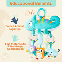 Crib Hanging Rattles Toys Baby Toys Cartoon Animal Spiral Hanging Toy with Ringing Bell Stroller Car Toys for Infant Newborn Good Vibrations