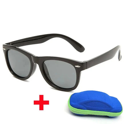 Baby Sunglasses with Glasses Box Boys Girls Outdoor Goggles Sun Glasses AC Lens Safety Glasses and Cases Gift for Kids Good Vibrations