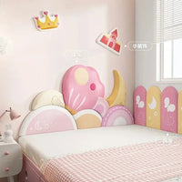 Cartoon Bed Head Board Headboard Kids Room Decor Aesthetic 3D Wall Stickers Anti-collision Wall Panels Home Decoration Good Vibrations
