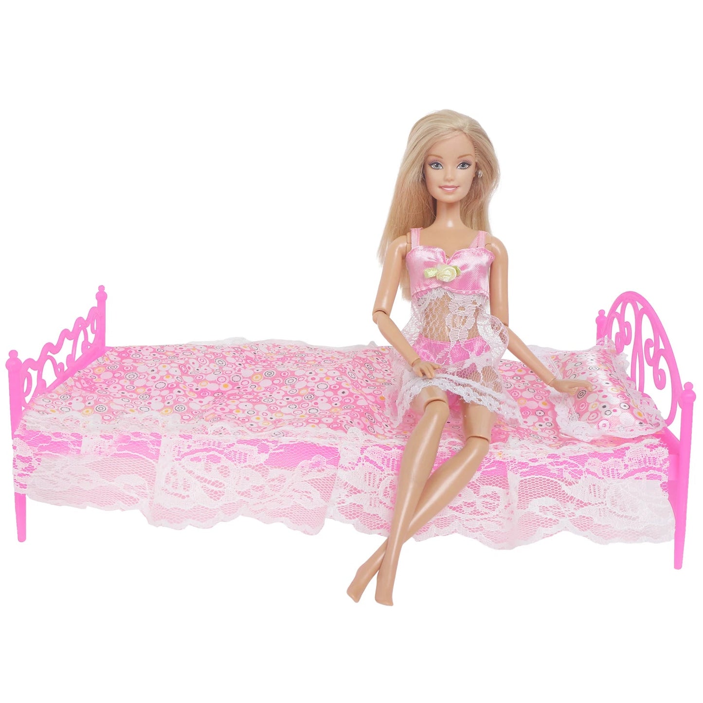 Mixed Doll Accessories Shoe Rack Pink Bed Bike Bag Sofa Dresser Display Doll Holder Dollhouse Furniture for 30cm Girl Doll Toy Good Vibrations