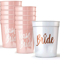 1Set Bachelorette Party Team Bride Plastic Drinking Cups Bridal Shower Gift Bride to be Hen Party Supplies Wedding Decorations Good Vibrations