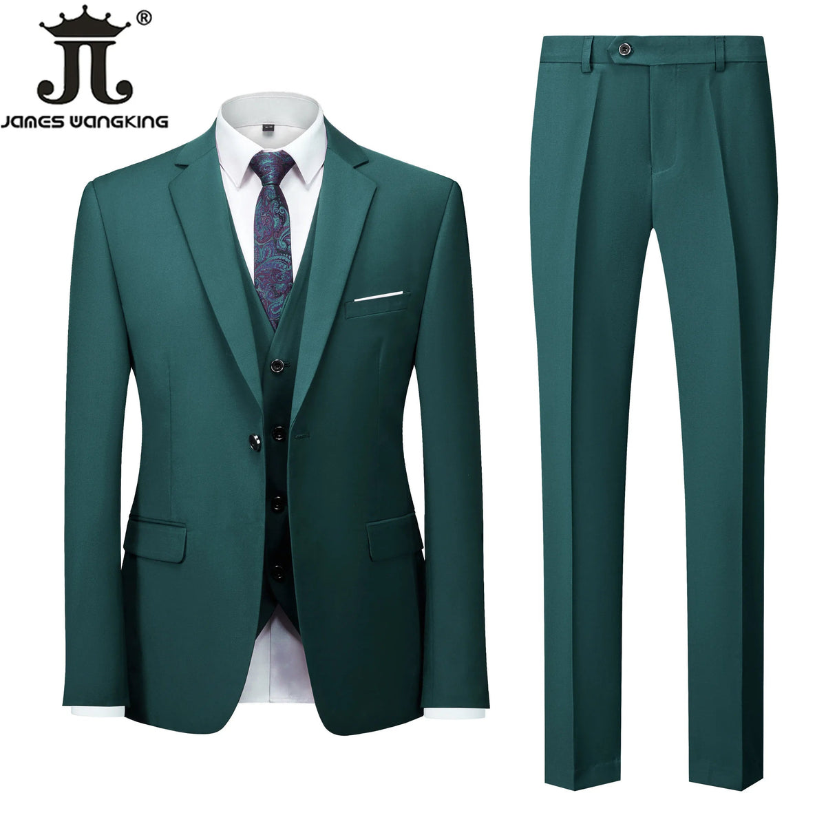 18 Color M-6XL ( Jacket + Vest + Pants ) Boutique Solid Color Men's Official Business Suit Bride's Wedding Dress Party Male Suit Good Vibrations