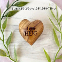 Little Pocket Hug Wooden Heart Tokens I Miss You Crafts Supplies for Friends Portable Creative Gift Valentine's Day Gift Good Vibrations