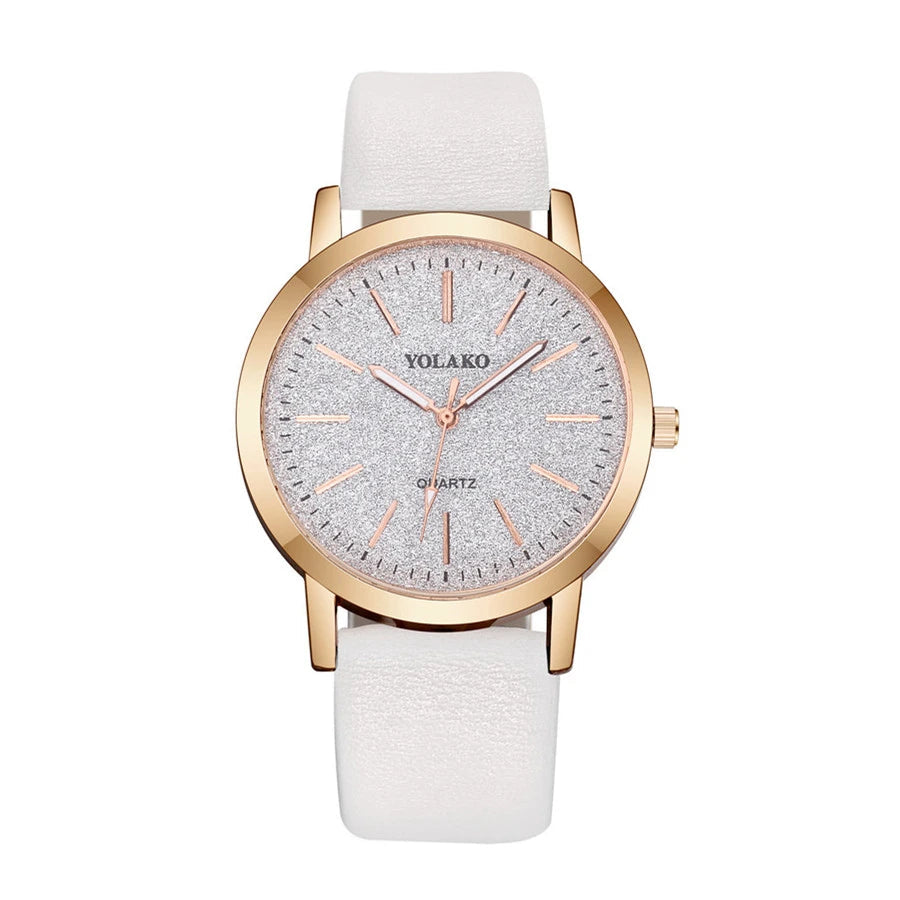 Fashion Women Leather Quartz watch Good Vibrations