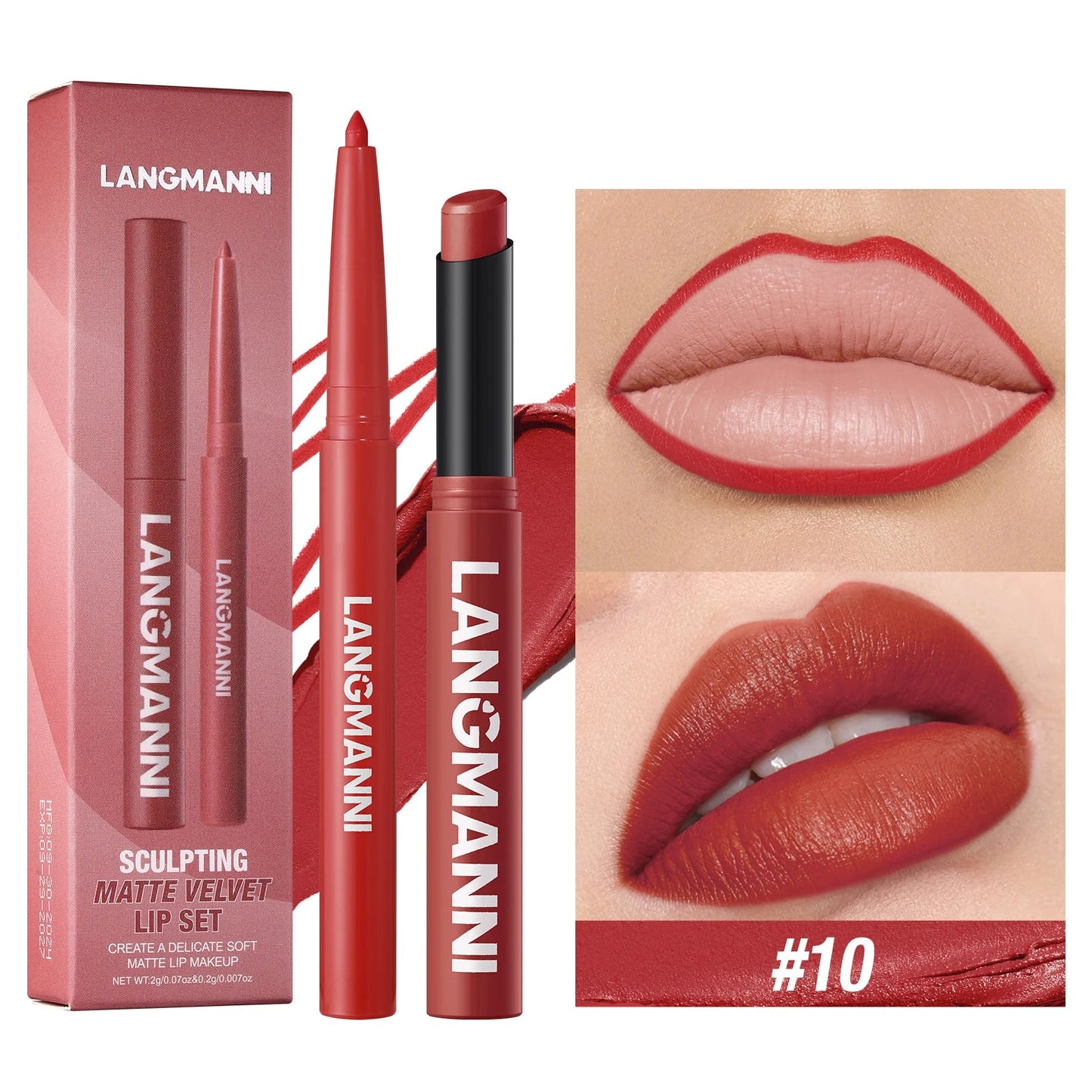 Integrated waterproof lipliner+lipstick lipstick lipstick set,no smudge,no fade,no cup,durable,easy to create a perfect makeup! Good Vibrations