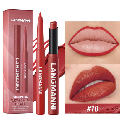 Integrated waterproof lipliner+lipstick lipstick lipstick set,no smudge,no fade,no cup,durable,easy to create a perfect makeup! Good Vibrations