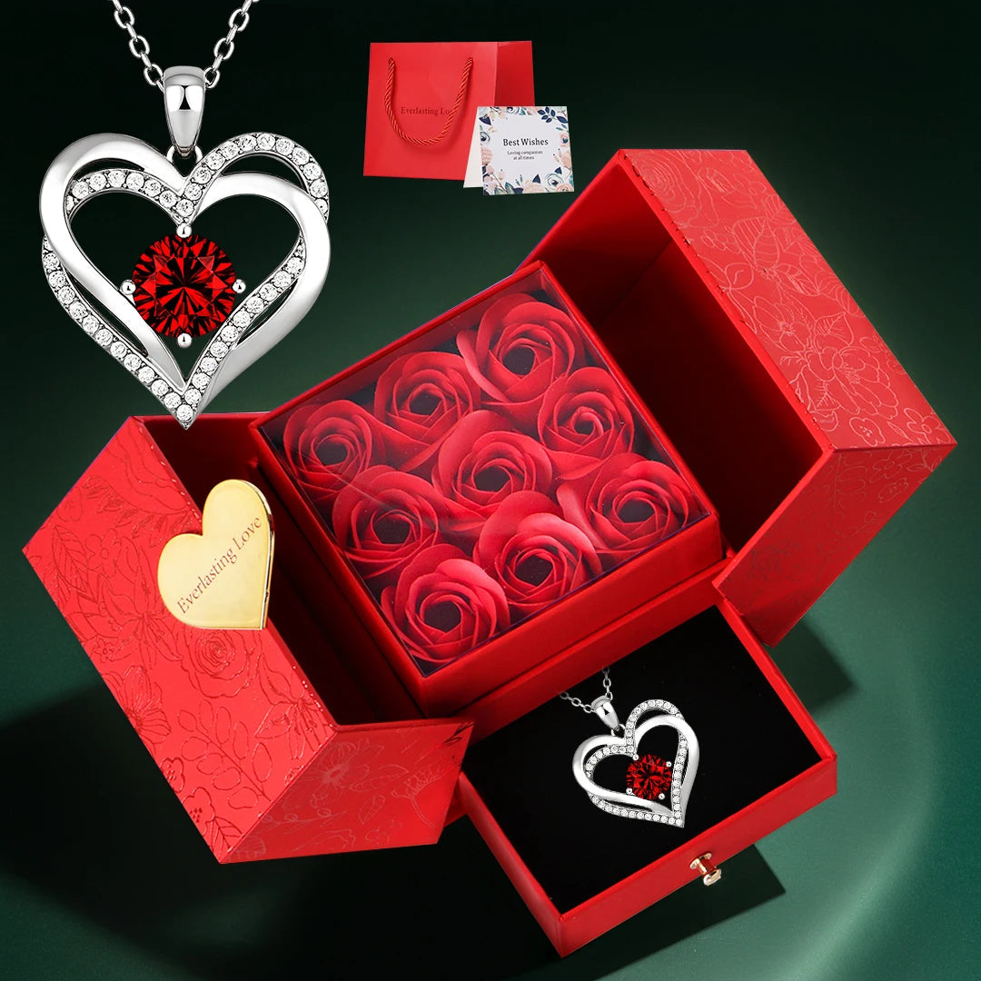 Elegant Rose Jewelry Gift Set with Necklace - Valentine's/Xmas/Mother's Day Present for Her - Perfect for Wife, Daughter, Girlfr Good Vibrations