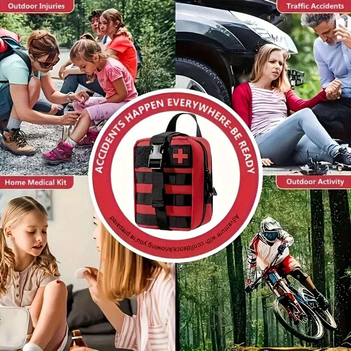 363pcs Survival Kits Camping Equipment Supplies Emergency, Portable Self-defense Gift For Camping, Outdoor First Aid Kit Mini Good Vibrations