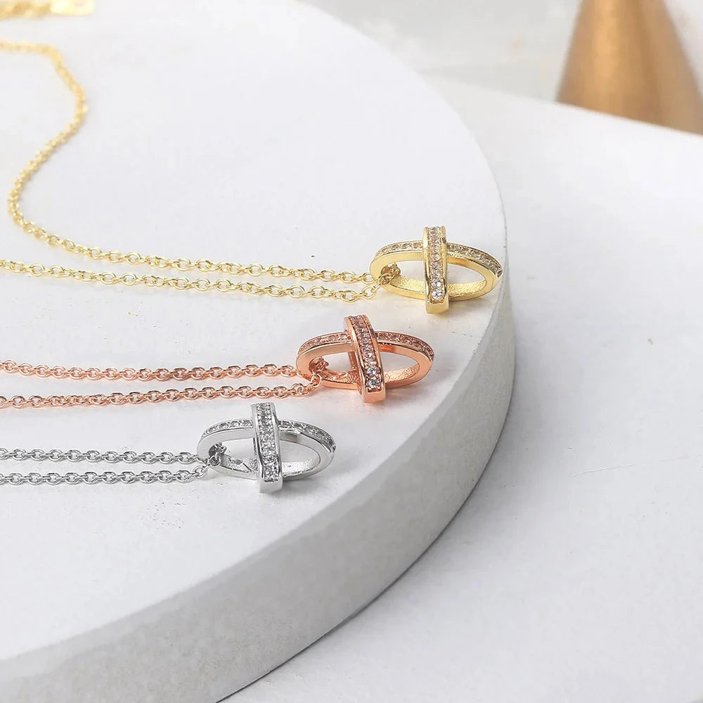 X Cross Pendants Necklace for Women Aesthetic Crosses Rose Gold Color Choker Chain on Neck Collar Necklace Fashion Jewelry N205 Good Vibrations