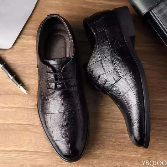 New Mens Business leather Shoes Soft soled comfortable formal shoe Casual versatile work footwear Fashion light Male shoes Homme Good Vibrations