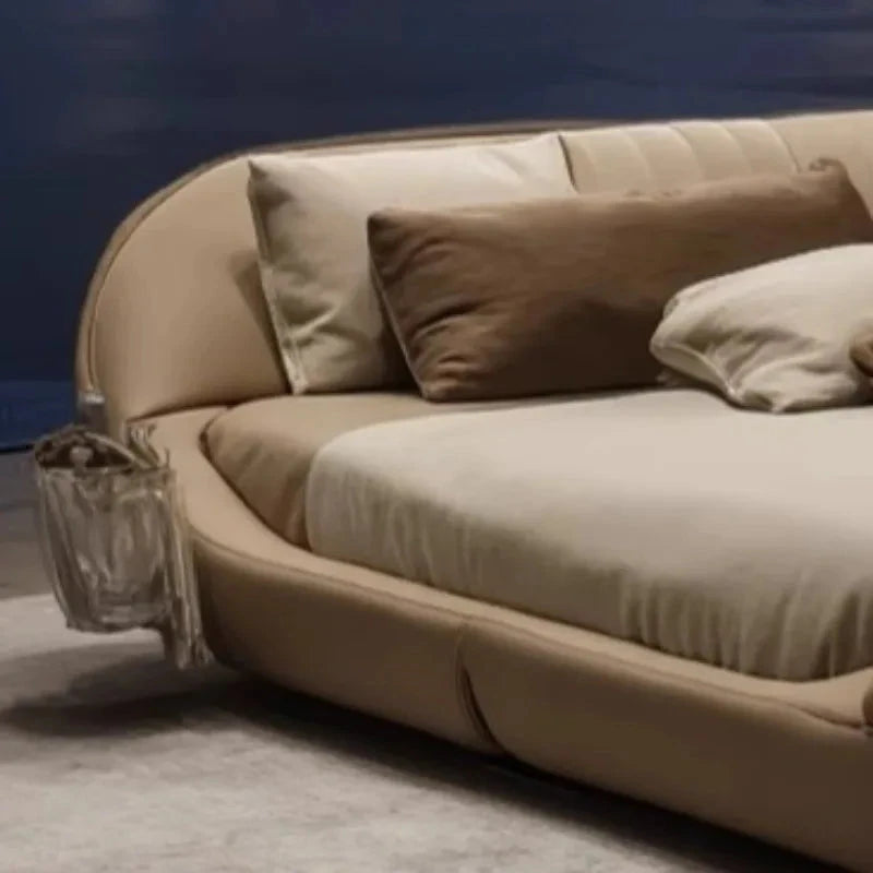 Contemporary King Size Bed Headboard Luxe European Design Perfect Addition Any Bedroom Camas De Dormitorio Home Decoration Good Vibrations