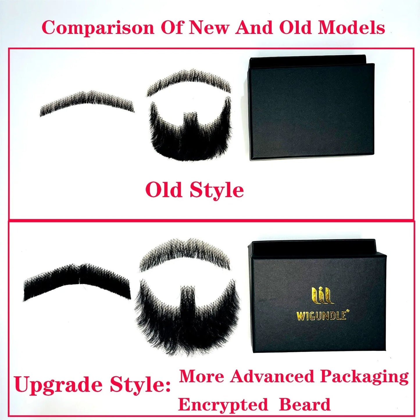Wigundle Man's Beard Hand Made Real Hair Fake Beard Mustache Fancy Synthetic Invisible for Makeup Fake Hair Cospaly Party Tools Good Vibrations