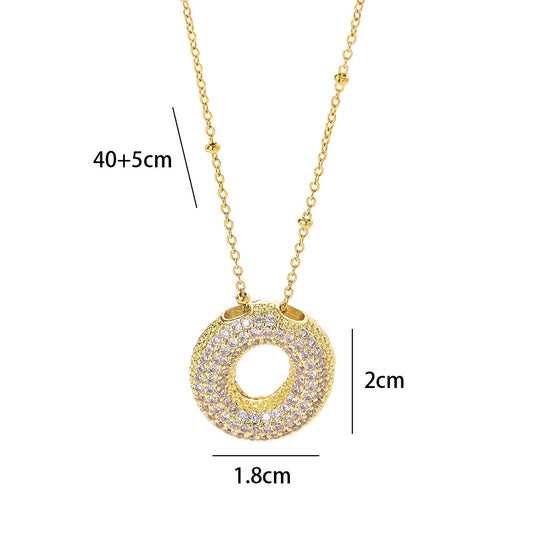 New Luxury Zircon Crystal 26 English Letters Stainless Steel Necklaces For Women Trendy Female Choker Chain Jewelry Wholesale Good Vibrations