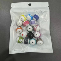 Middle Eight Billiard Bracelets for Women Men Hip Hop Rock Elastic Rope Couple Bracelets Jewellery Women Resin Beads Good Vibrations