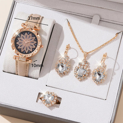 Watches Sets Gifts for Women Crystal Bling Wristwatch Jewelry Kit Gift for Mom Wife Girlfriend Good Vibrations Adult Super Store