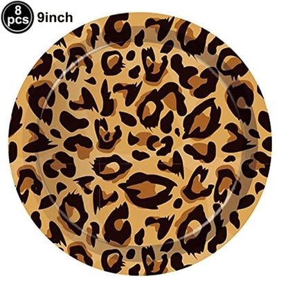 Jungle Animal Print Party Paper Plates Tiger Giraffe Leopard Disposable Plate Kids Birthday Decor Safari Themed Party Supplies Good Vibrations