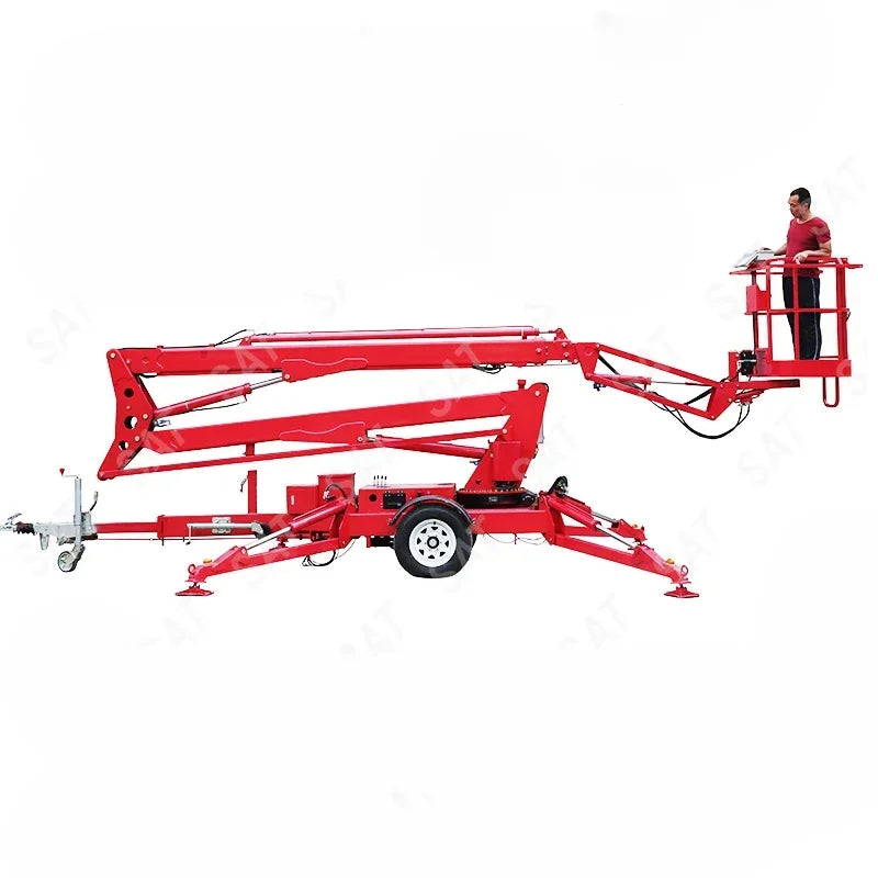Portable Lifter Telescoping 12m-24m Aerial Trailer Towable Manlift Tow Behind Small Boom Man Lift Good Vibrations