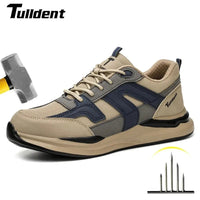 Work Sneakers Steel Toe Shoes Men Safety Shoes Puncture-Proof Work Shoes Boots Indestructible Footwear Security Lightweight Good Vibrations