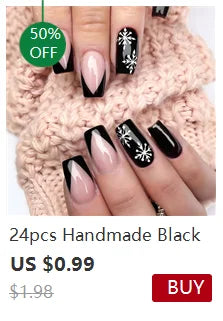 120pcs Pink French Tip Press-On Nails Medium Length Square Shape With Glossy Finish False Nails Full Cover Pre-Shaped Fake Nails Good Vibrations