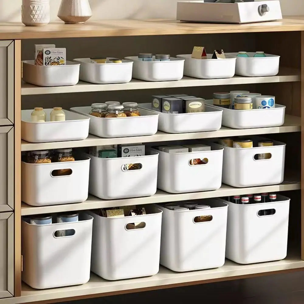 New Home Container Stackable Storage Box Organizer Container With Lid Cover Plastic Good Vibrations