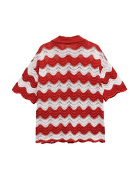 Women Temperament Single Breasted Short Sleeve Top Two Piece Set Fashion Sweet Turn-down Collar Knitted Top Sets Shorts Good Vibrations