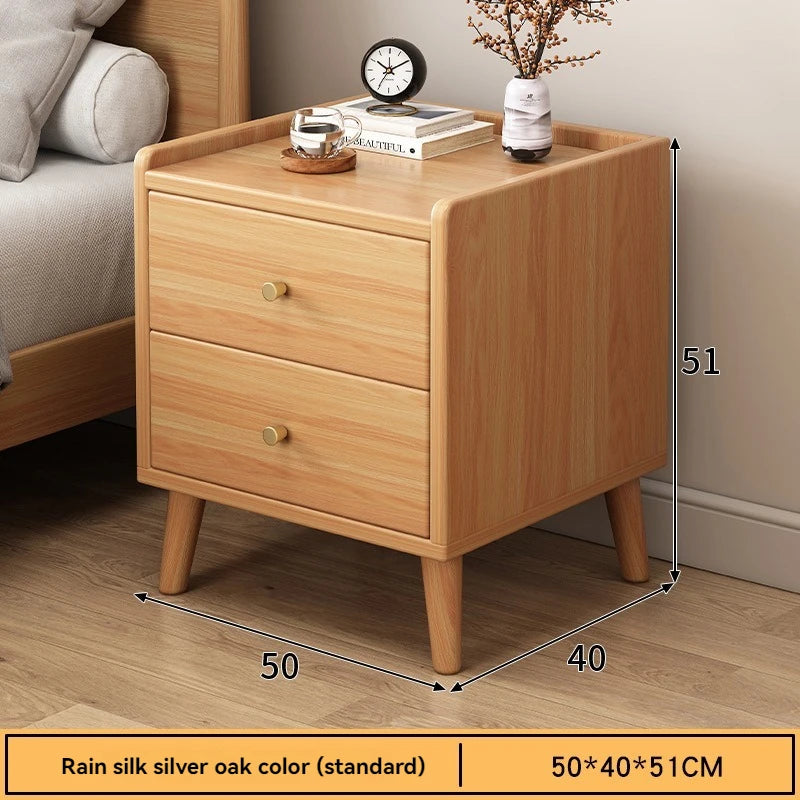 Bedside cabinet, household small bedroom storage, narrow cabinet, mini storage shelf, solid wood color, multi-purpose storage Good Vibrations